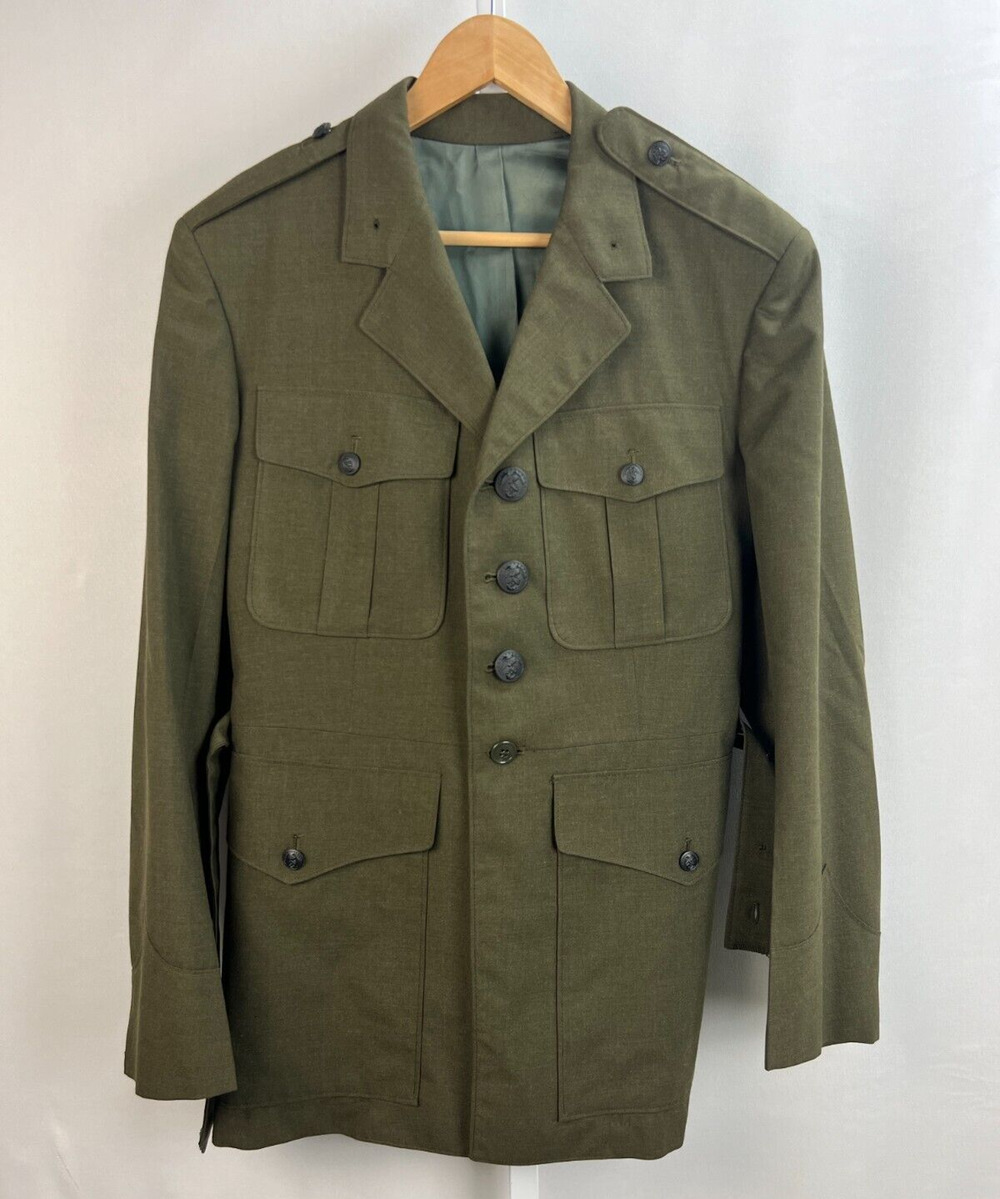 vintage US MARINES 60s WOOL 1969 VIETNAM WAR UNIFORM JACKET COAT military Sz S